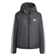 adidas 3 Stripe Essential Water Resistant Wind Resistant Long Sleeve Puffer Jacket – zdjęcie 2