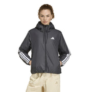 adidas 3 Stripe Essential Water Resistant Wind Resistant Long Sleeve Puffer Jacket – zdjęcie 3