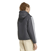 adidas 3 Stripe Essential Water Resistant Wind Resistant Long Sleeve Puffer Jacket – zdjęcie 4