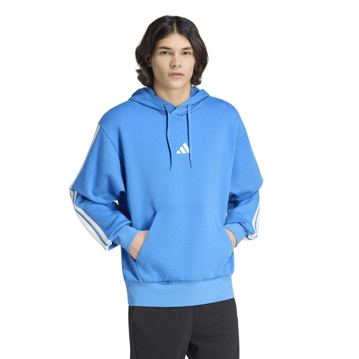 adidas 3-Stripes Fleece Over the Head Hoodie – zdjęcie 2