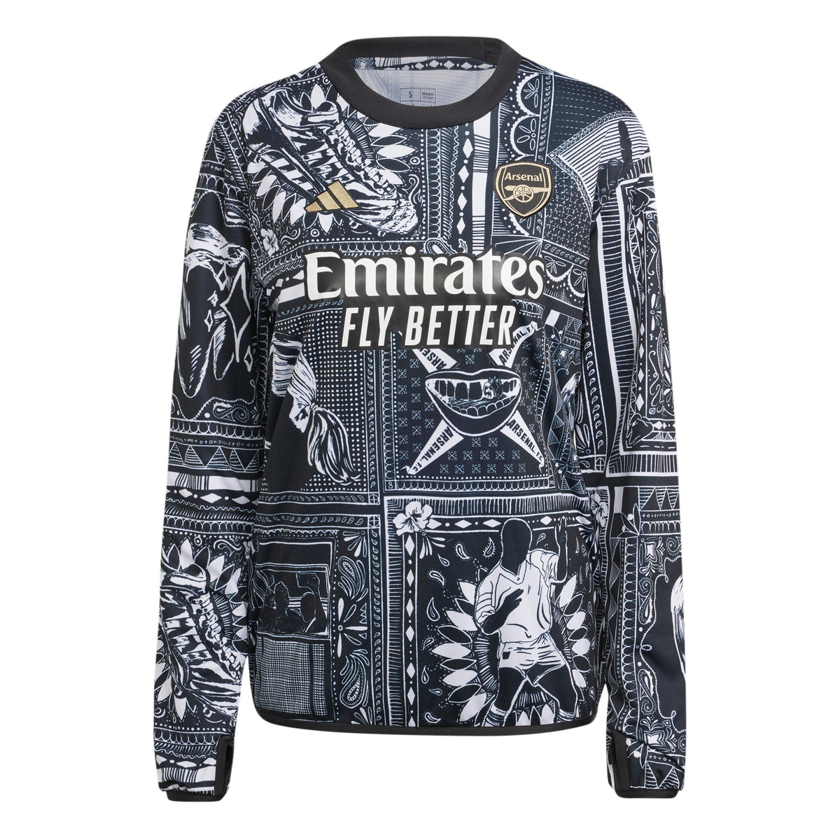adidas adidas Arsenal Ian Wright Pre-Match Top – t-shirt damski, kolor czarny