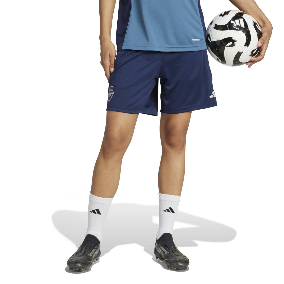 adidas Arsenal Training Shorts 2025 2026 – szorty damskie, kolor niebieski – zdjęcie 2