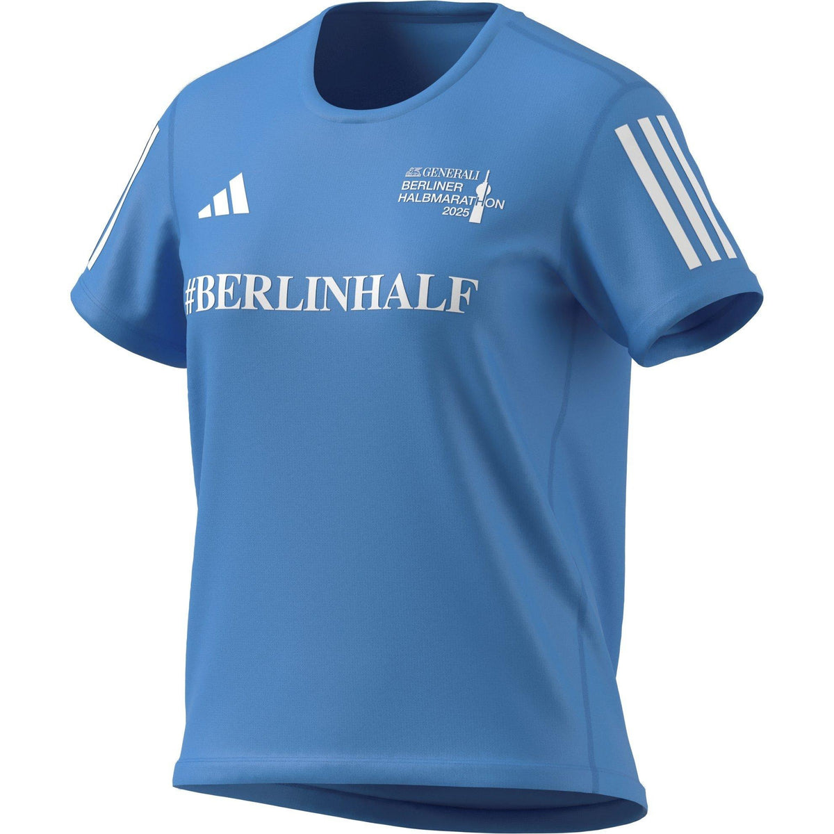 adidas Ber Half Short Sleeve Performance Running Top – koszulka do biegania damska, kolor niebieski – zdjęcie 3