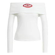 adidas Campus2000 Off Shoulder Top – t-shirt damski, kolor biały