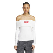 adidas Campus2000 Off Shoulder Top – t-shirt damski, kolor biały – zdjęcie 2