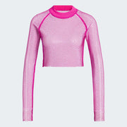 adidas Crystal Mesh Cover-Up Long-sleeve Top – t-shirt damski, kolor różowy