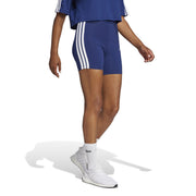 adidas Essentials 3 Stripe Biker Shorts – szorty damskie, kolor niebieski – zdjęcie 4