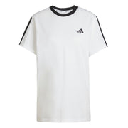 adidas Essentials 3 Stripe T-Shirt – t-shirt damski, kolor biały, czarny