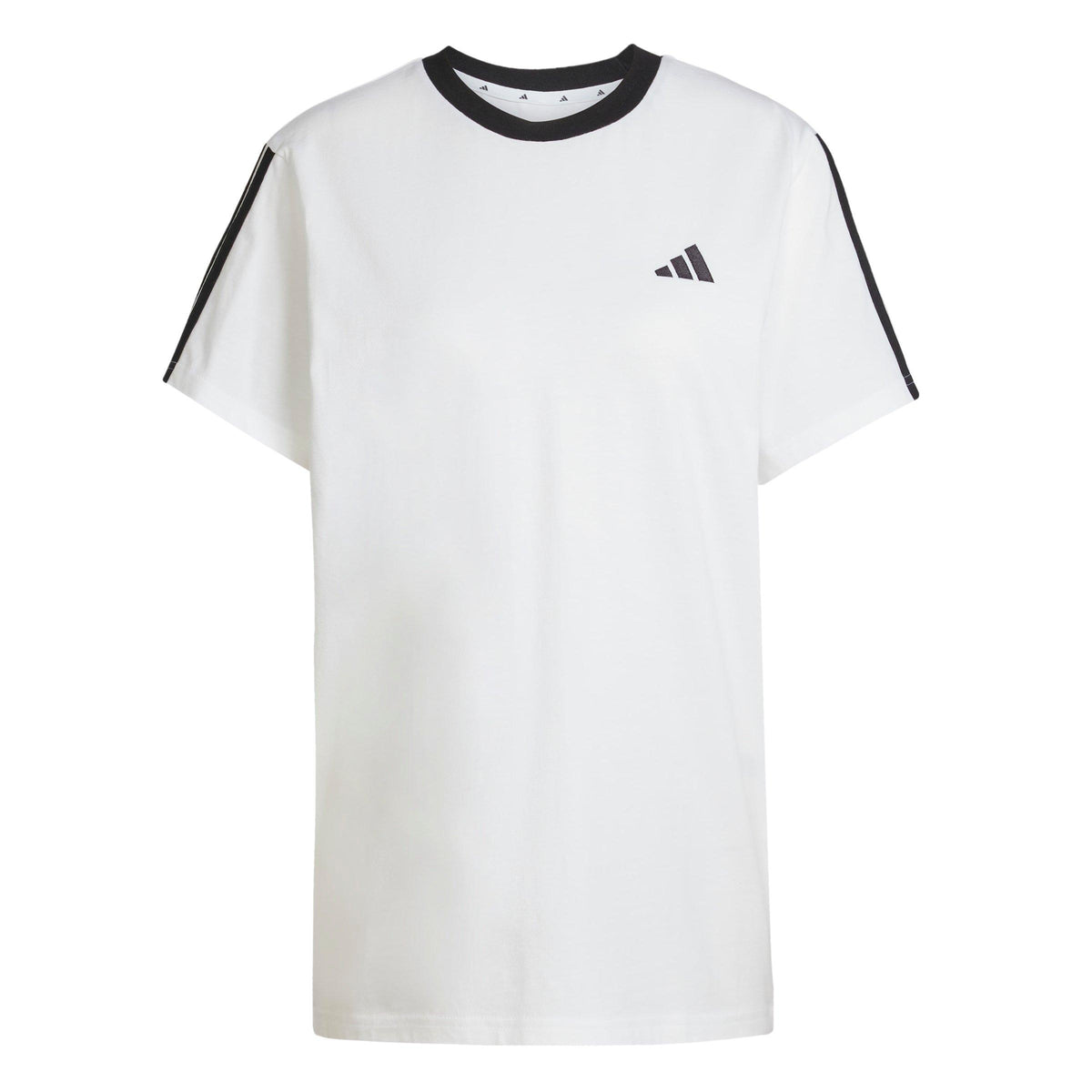 adidas Essentials 3 Stripe T-Shirt – t-shirt damski, kolor biały, czarny