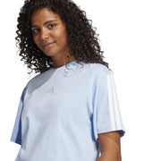 adidas Essentials 3 Stripe T-Shirt – t-shirt damski, kolor niebieski – zdjęcie 4