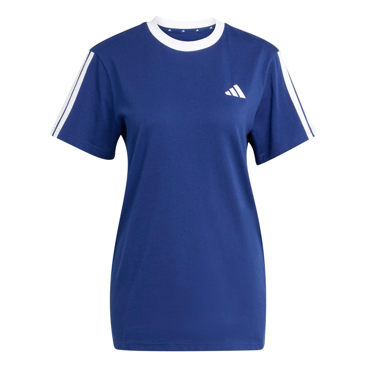 adidas Essentials 3 Stripe T-Shirt – t-shirt damski, kolor niebieski, biały