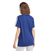adidas Essentials 3 Stripe T-Shirt – t-shirt damski, kolor niebieski, biały – zdjęcie 3
