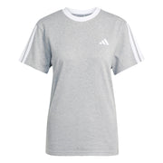 adidas Essentials 3 Stripe T-Shirt – t-shirt damski, kolor szary