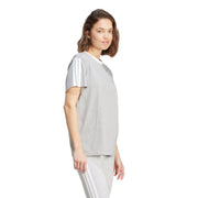 adidas Essentials 3 Stripe T-Shirt – t-shirt damski, kolor szary – zdjęcie 4