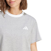 adidas Essentials 3 Stripe T-Shirt – t-shirt damski, kolor szary – zdjęcie 5
