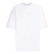 adidas Essentials 3 Stripe T-Shirt – t-shirt damski, kolor biały, różowy