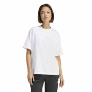 adidas Essentials 3 Stripe T-Shirt – t-shirt damski, kolor biały, różowy – zdjęcie 2