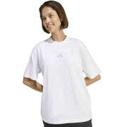 adidas Essentials 3 Stripe T-Shirt – t-shirt damski, kolor biały, różowy – zdjęcie 5