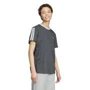 adidas Essentials 3 Stripe T-Shirt – t-shirt damski, kolor szary – zdjęcie 4