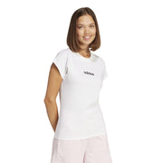 adidas Essentials Linear Cotton T-Shirt – t-shirt damski, kolor biały – zdjęcie 2