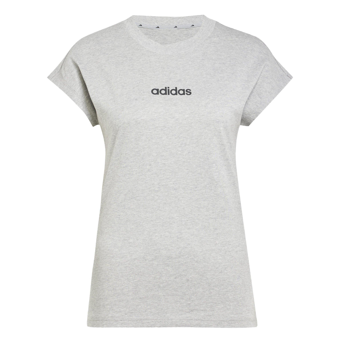 adidas Essentials Linear Cotton T-Shirt – t-shirt damski, kolor szary