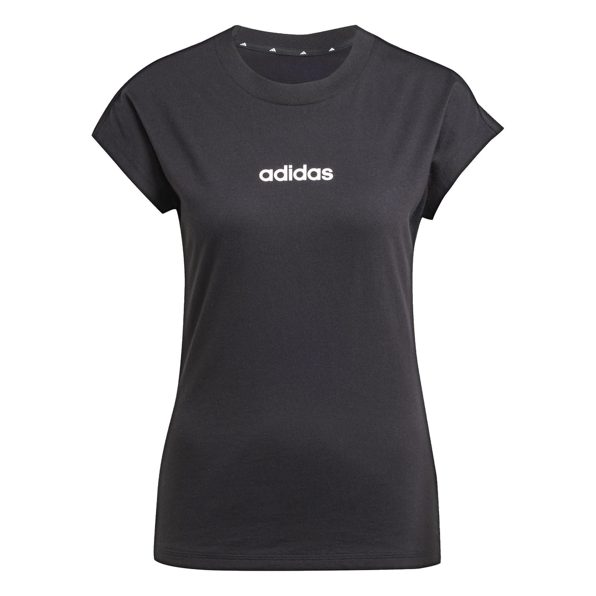 adidas Essentials Linear Cotton T-Shirt – t-shirt damski, kolor czarny