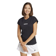 adidas Essentials Linear Cotton T-Shirt – t-shirt damski, kolor czarny – zdjęcie 2