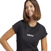 adidas Essentials Linear Cotton T-Shirt – t-shirt damski, kolor czarny – zdjęcie 5