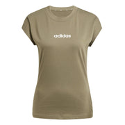 adidas Essentials Linear Cotton T-Shirt – t-shirt damski, kolor zielony