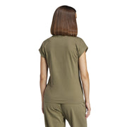 adidas Essentials Linear Cotton T-Shirt – t-shirt damski, kolor zielony – zdjęcie 3