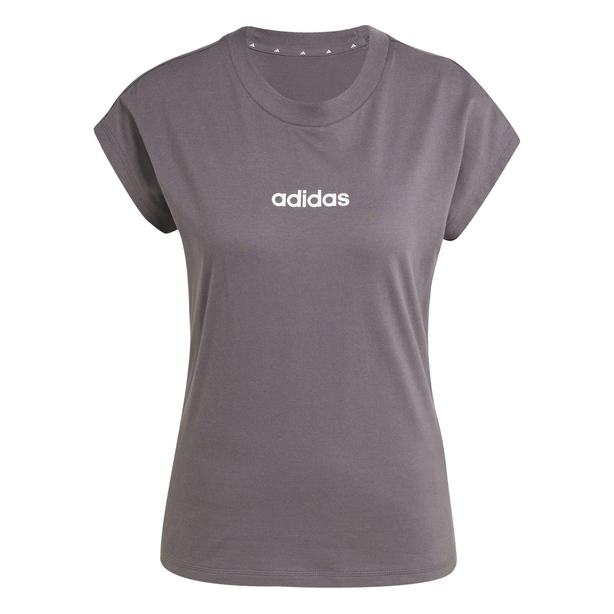 adidas Essentials Linear Cotton T-Shirt – t-shirt damski, kolor szary