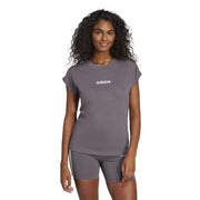adidas Essentials Linear Cotton T-Shirt – t-shirt damski, kolor szary – zdjęcie 2