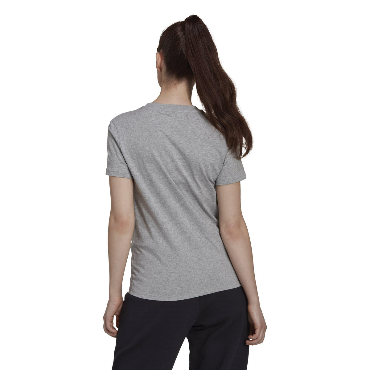 adidas Essentials Slim Logo T Shirt – t-shirt damski, kolor szary – zdjęcie 3