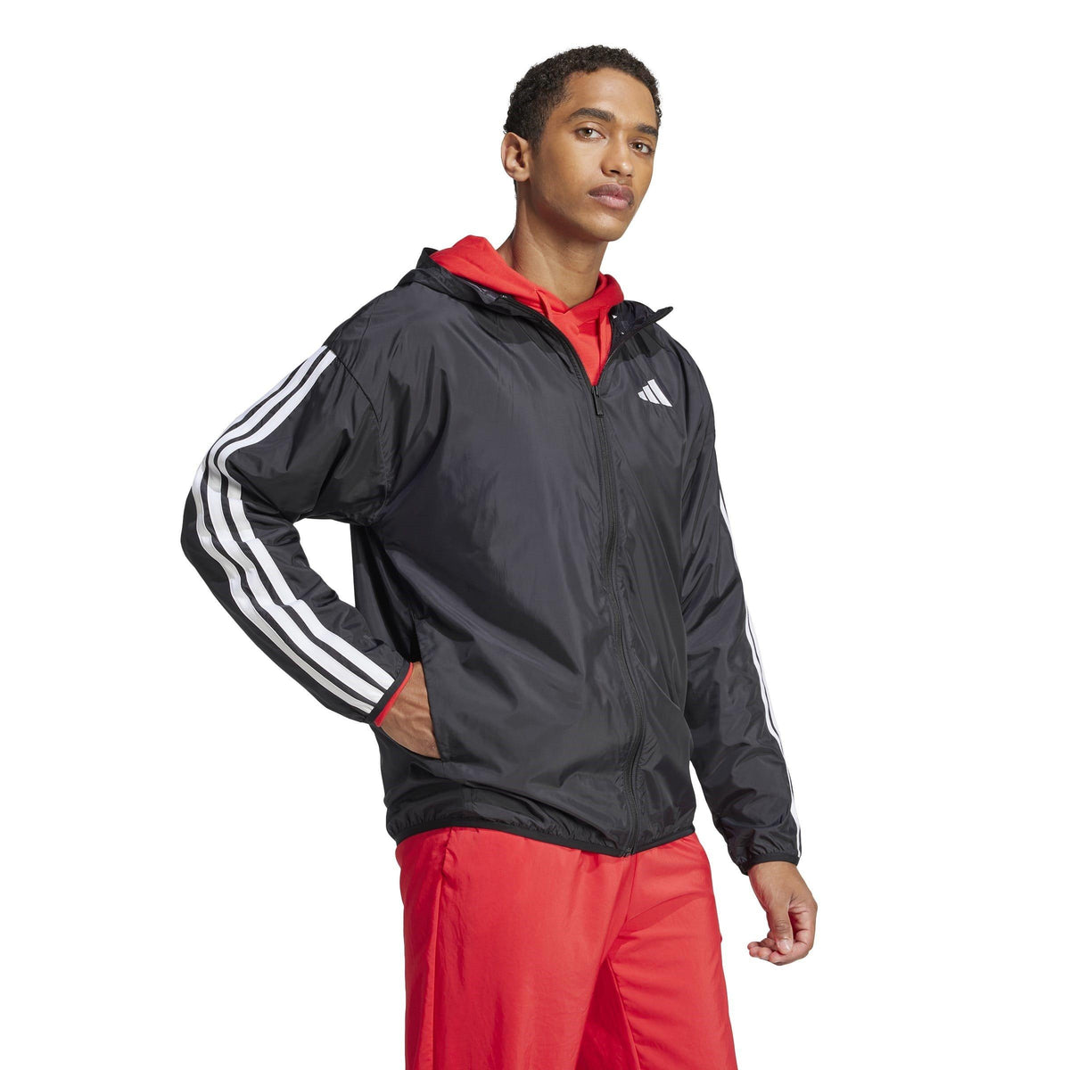 adidas Essentials Stripes Lightweight Mesh Lined Windbreaker – zdjęcie 4