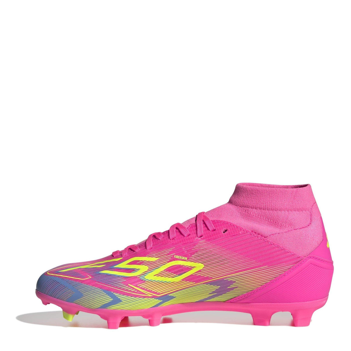 adidas F50 League Mid-cut Firm Ground Football Boots – buty piłkarskie damskie, kolor różowy, żółty – zdjęcie 2
