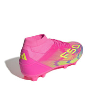 adidas F50 League Mid-cut Firm Ground Football Boots – buty piłkarskie damskie, kolor różowy, żółty – zdjęcie 4