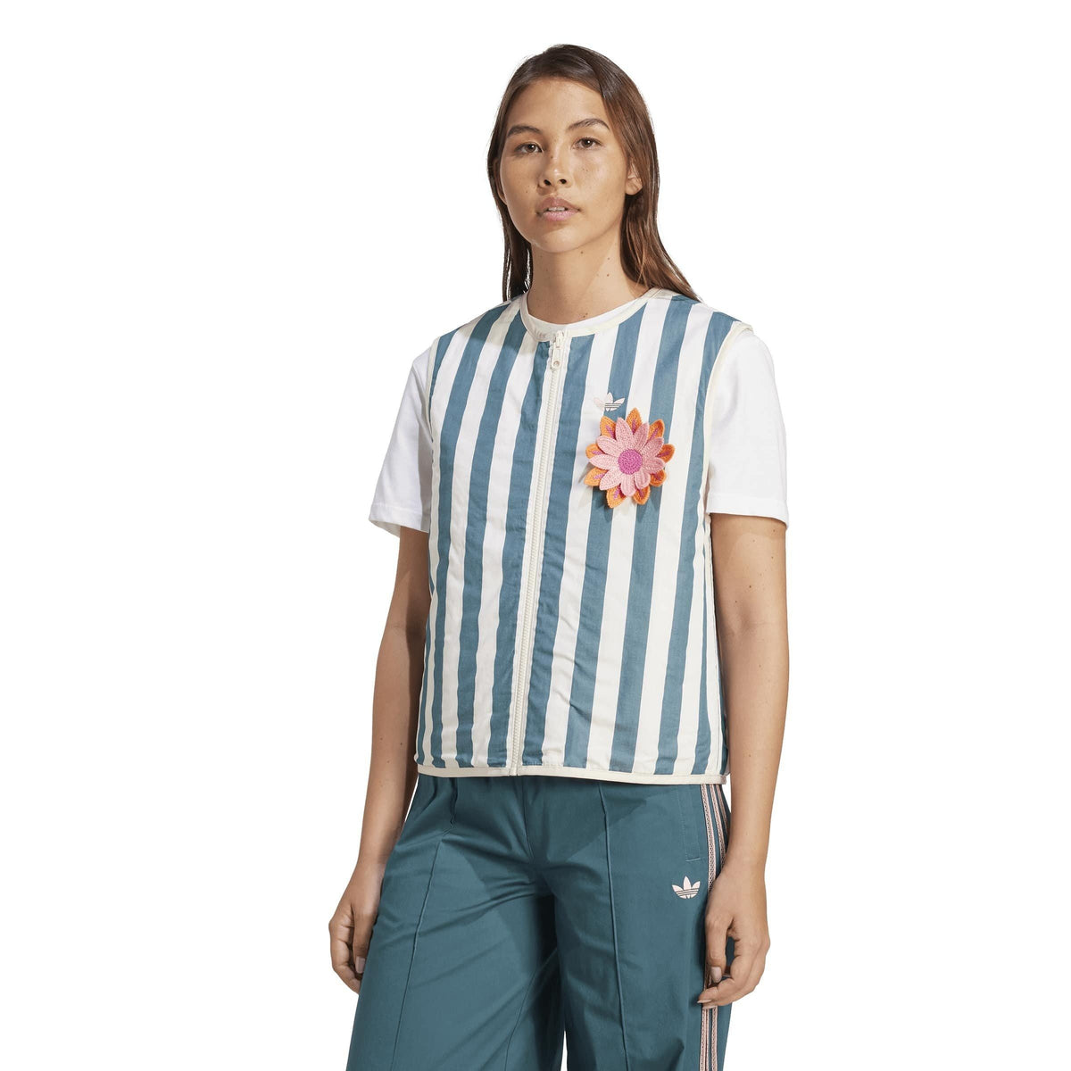 adidas Gilet – kurtka damska, kolor biały – zdjęcie 3