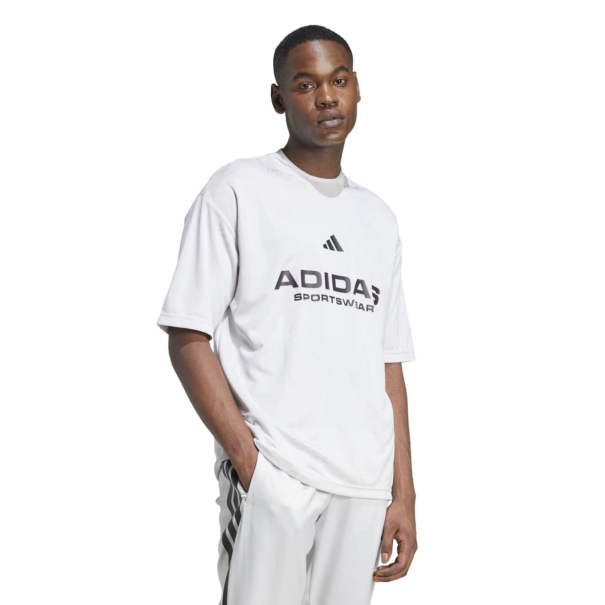 adidas House of Tiro Common Goal T-Shirt – t-shirt damski, kolor szary, czarny – zdjęcie 4