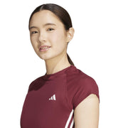 adidas Hyperglam Rib T-Shirt – t-shirt damski, kolor czerwony – zdjęcie 2
