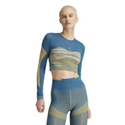 adidas Long Sleeve Performance Gym Top – koszulka treningowa damska, kolor zielony – zdjęcie 2