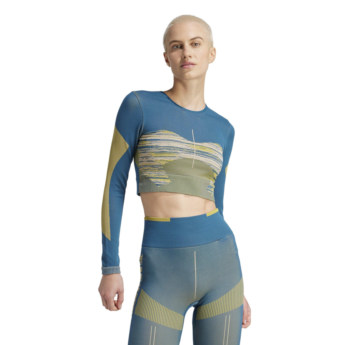 adidas Long Sleeve Performance Gym Top – koszulka treningowa damska, kolor zielony – zdjęcie 2