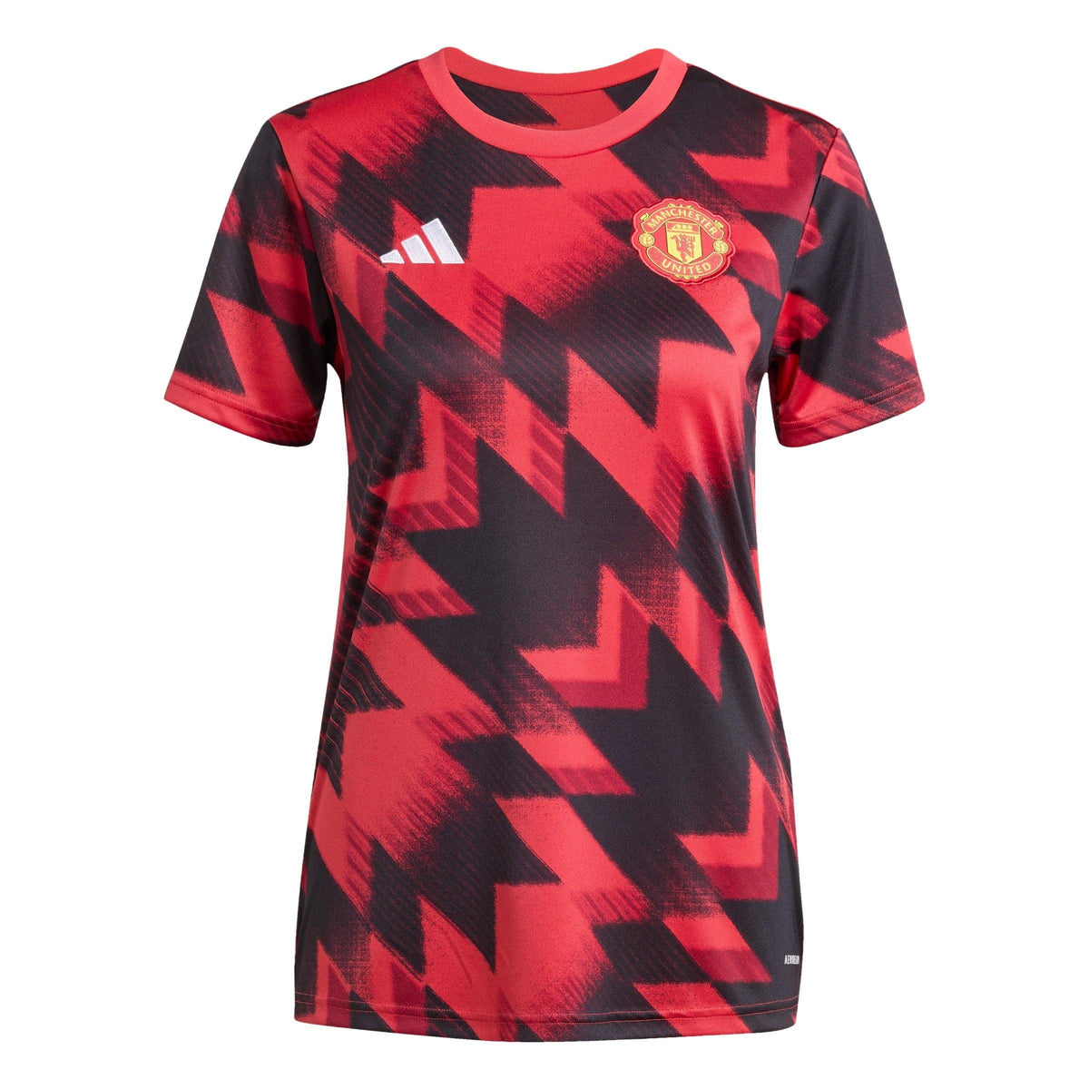 adidas Manchester United Pre-Match Shirt 2025 2026 – t-shirt damski, kolor czerwony