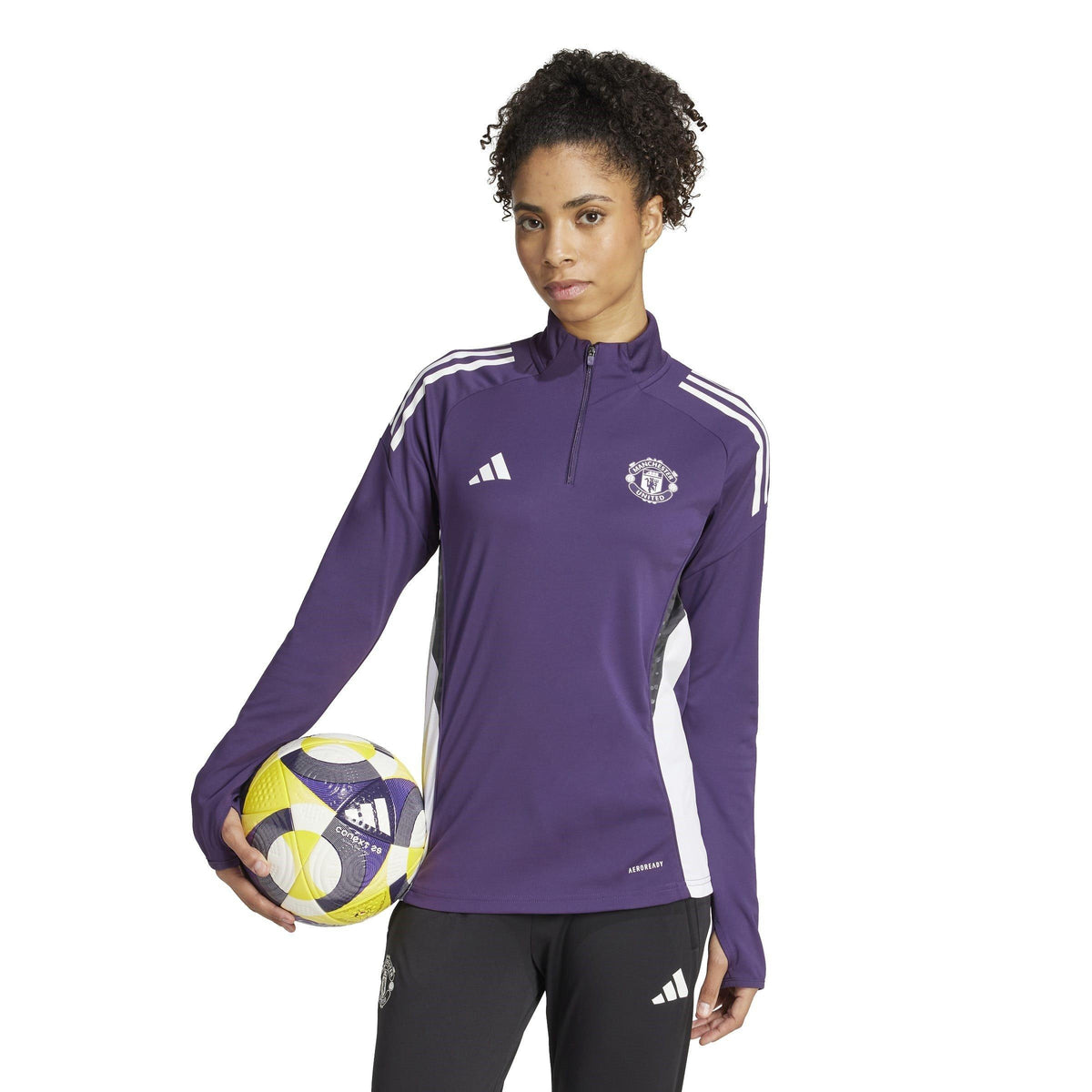 adidas Manchester United Training Top 2025 2026 – koszulka treningowa damska, kolor czerwony – zdjęcie 2