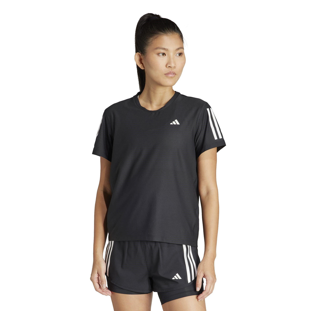 adidas Own The Run T-shirt – koszulka do biegania damska, kolor czarny – zdjęcie 2