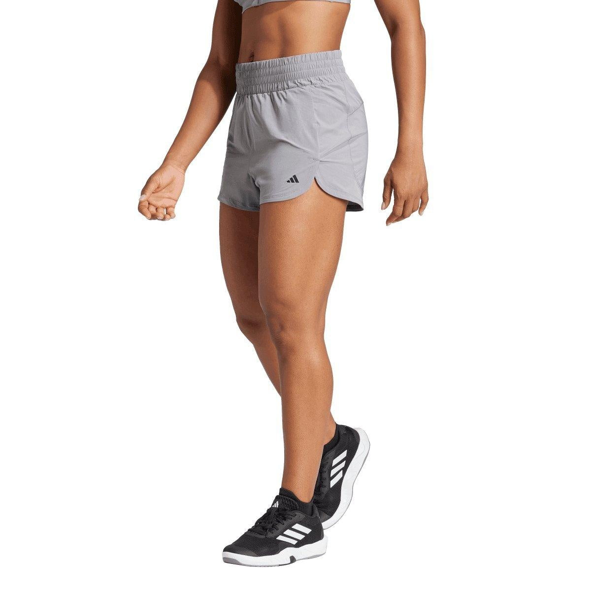 adidas Pacer Stretch-Woven Zipper Pocket Lux Shorts – szorty damskie, kolor szary – zdjęcie 2