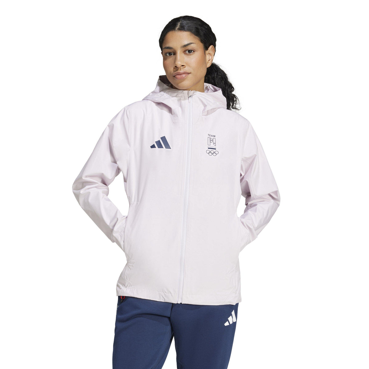 adidas Poland Rain Anorak Jacket – kurtka damska, kolor różowy – zdjęcie 2