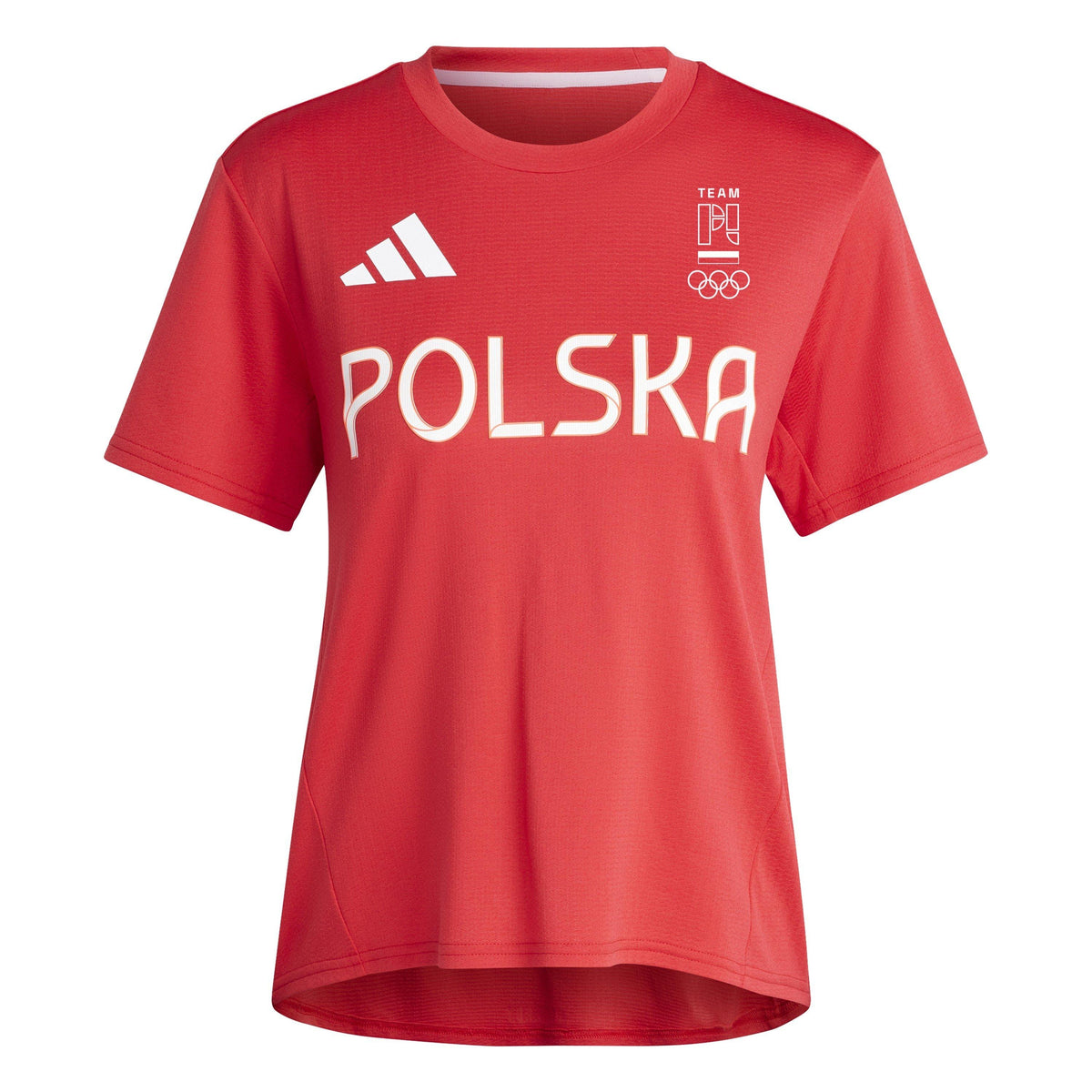 adidas Poland Short Sleeve Performance Gym Top – koszulka treningowa damska, kolor czerwony