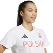 adidas Poland Short Sleeve Performance Gym Top – koszulka treningowa damska, kolor biały – zdjęcie 4