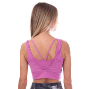 adidas Powerimpact Medium Support Sports Bra – biustonosz sportowy damski, kolor fioletowy – zdjęcie 2