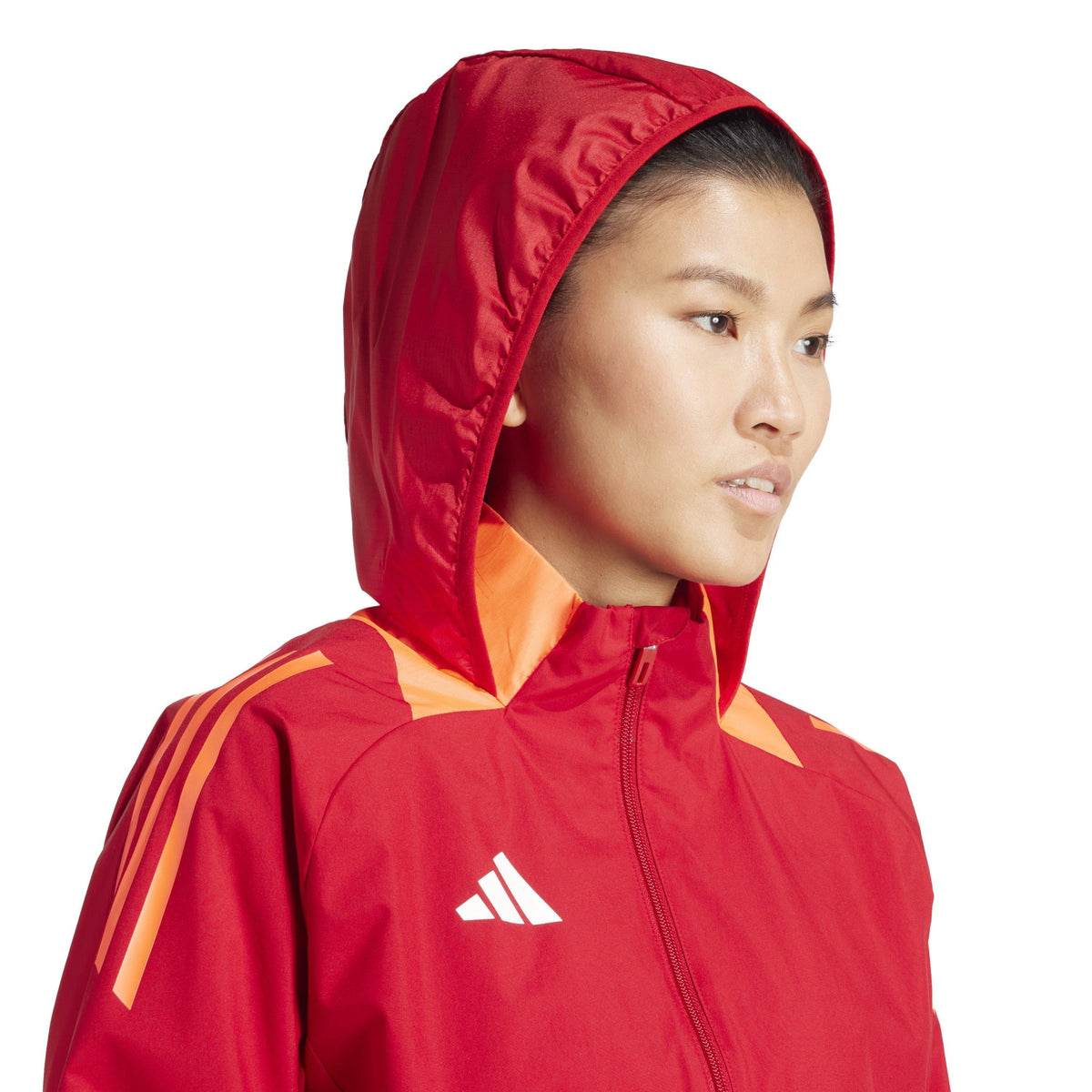 adidas Rain Anorak – kurtka damska, kolor czerwony – zdjęcie 3